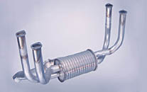 Mooney 200HP exhaust; ribbed muffler with slip joints